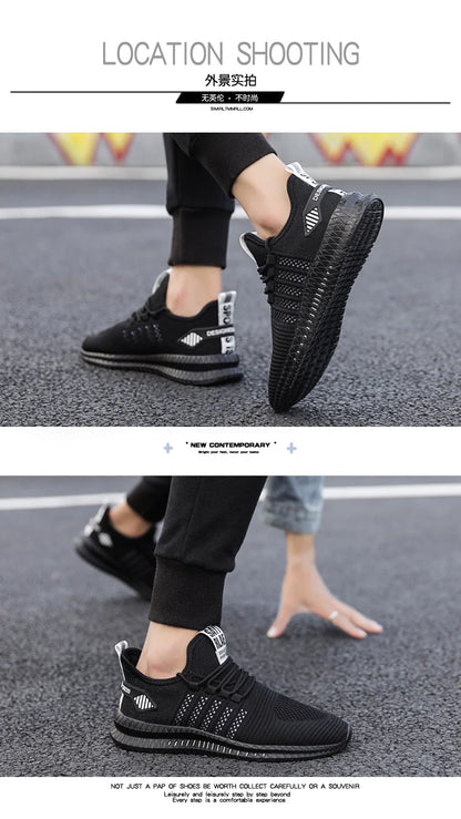 Fashion Sneakers Lightweight Men Casual Shoes Breathable Male Footwear Lace Up Walking Shoe Mens Casual Summer Shoes