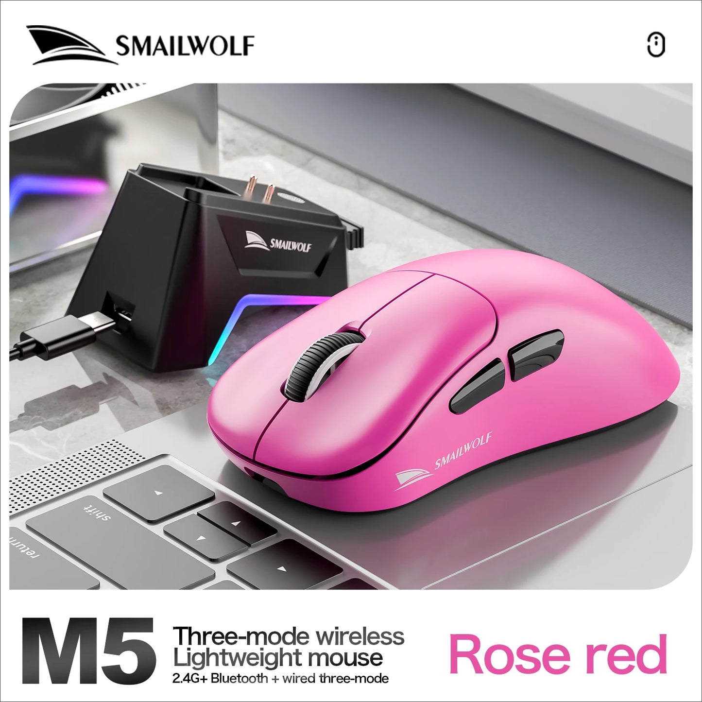 K-Snake X11 Bluetooth wireless mouse three-mode e-sports PAW3311 laptop desktop office game RGB magnetic charging