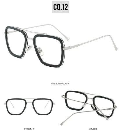 Sun Glasses Fashion Square frame Tony Stark Style Women Sunglasses Men Square Brand Design Sun Glasses Oculos Retro Male Iron