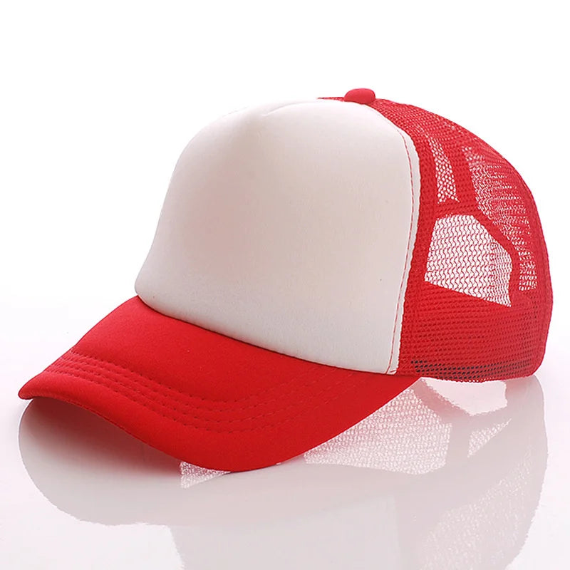 Candy Color Sublimation Blank Baseball Hats Travel Trucker Plain Mesh Sports Outdoor Snapback Cap for Men Boys Women Girls