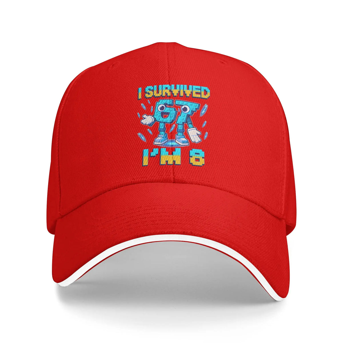 Унисекс шапка за 8-и рожден ден „I'm 8 Year Old Six Seven Bruh 6 7 Brainrot Meme“ – нови бейзболни шапки със слънцезащита