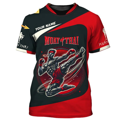 Camiseta gráfica nueva y moderna de Muay Thai para hombre, con estampado 3D de tigre y dragón, nombre personalizado, estilo único, camiseta de verano para gimnasio y fitness