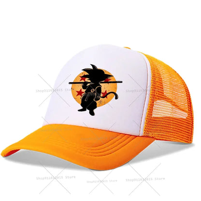 DragonsBall Baseball Cap Son Goku Summer Anime Cartoon Peak Cap Summer Boy Girl Mesh Hat  Children Sun Protection Sunhat