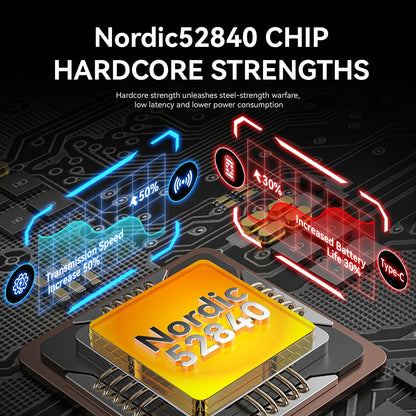 ATTACK SHARK R6 PAW3950MAX bezdrátová herní myš, polling 8Khz, ultralehká 39g, MCU Nordic 52840, optické mikrospínače Omron