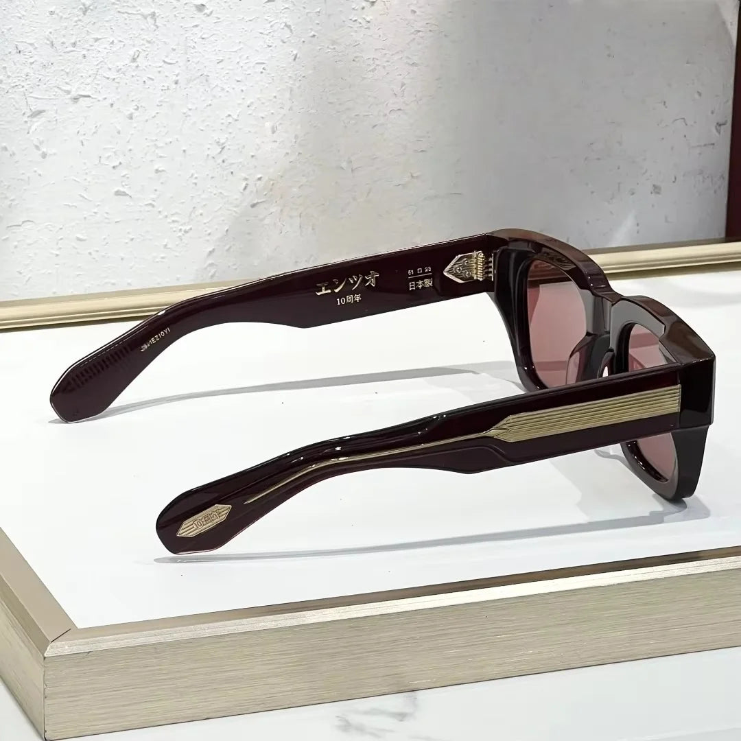 ENZO EPOXY 10th Anniversary Edition Large 51 Size Frame Red Turtle Shell Green Handcrafted Japanese Sunglasses