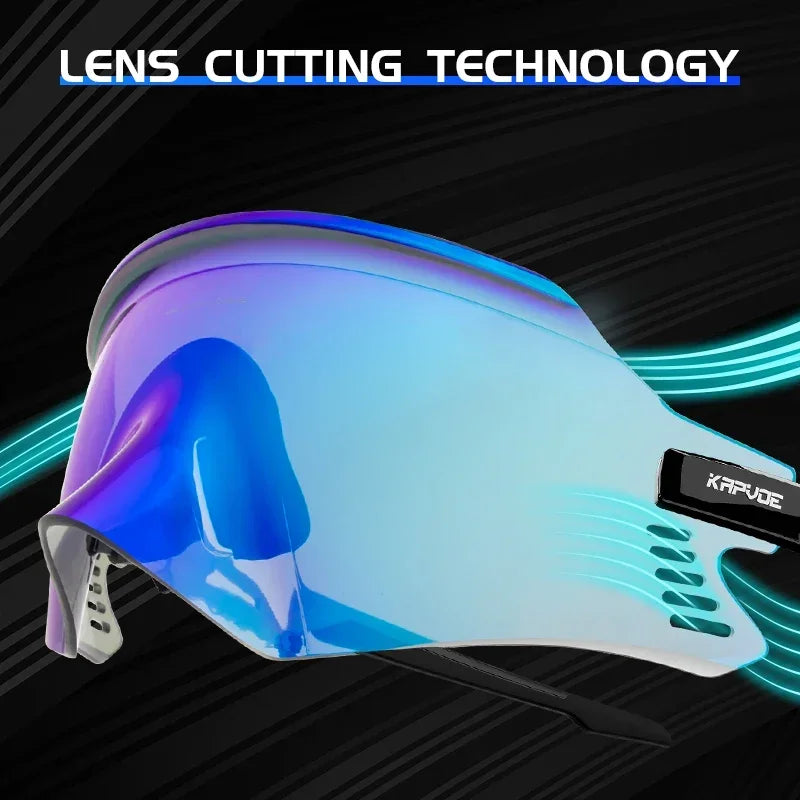 KAPVOE Outdoor Photochromic Cycling Sunglasses Men Road Driving Bike Glasses Sports Hiking Women Bicycle Cycling UV400 Goggles