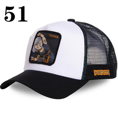 Dragon Ball Anime Character Printed Baseball Cap For Men And Women Hip Hop Hat Truck Driver Mesh Hat Summer Outdoor Sunshade