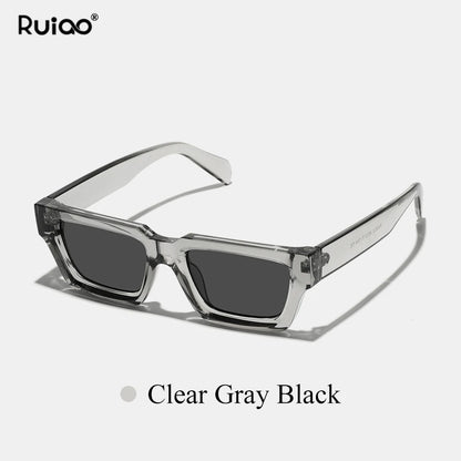 Ruiao 2026 fashion black small rectangular thick frame sunglasses for men and women rectangular summer wear shades