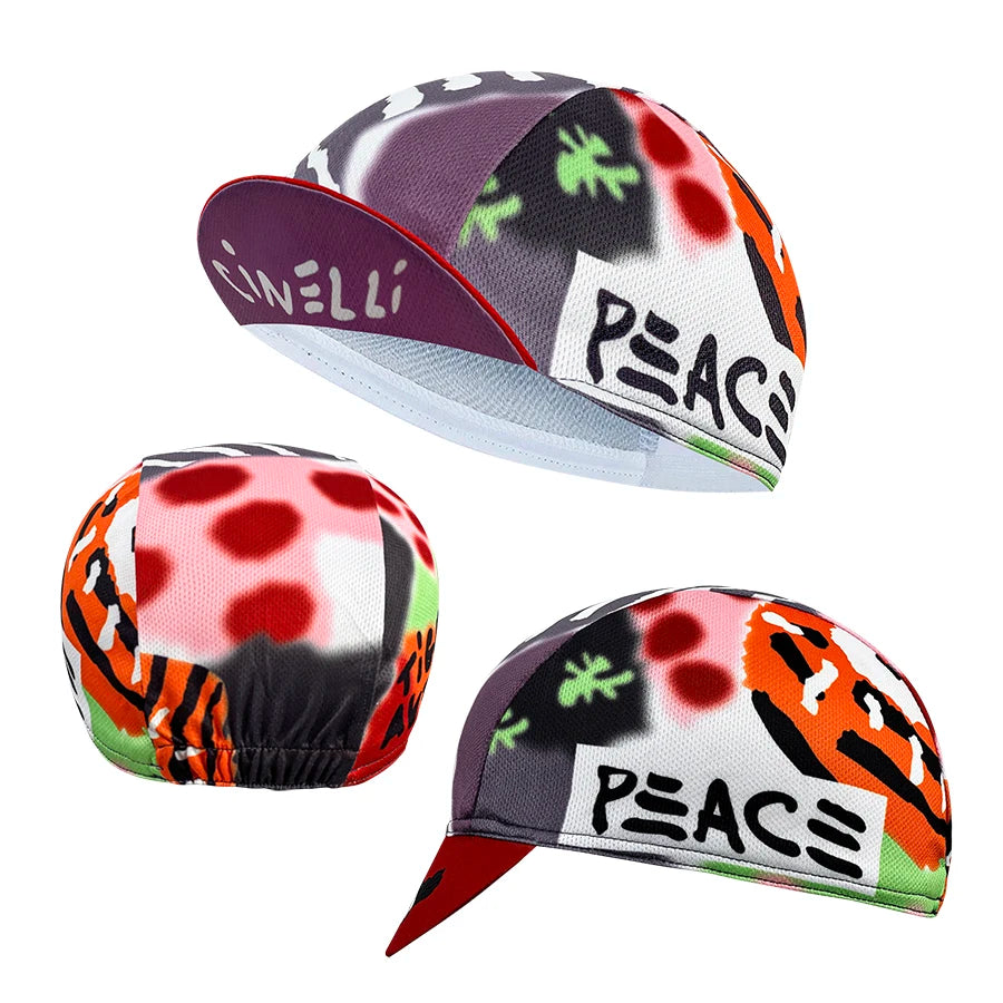 New cycling cap, polyester sweat absorption, fashion trend, unisex, graffiti