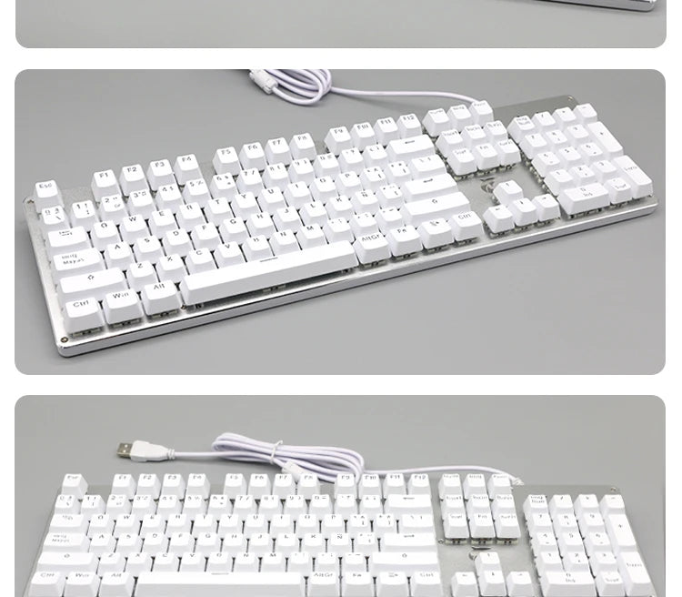 104 Tasten Koreanische, französische, russische, spanische und deutsche hintergrundbeleuchtete Tastenkappen für mechanische Tastaturen mit MX-Switches, OEM-Profil, ABS-Keycaps, DIY