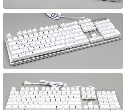 104 Tasten Koreanische, französische, russische, spanische und deutsche hintergrundbeleuchtete Tastenkappen für mechanische Tastaturen mit MX-Switches, OEM-Profil, ABS-Keycaps, DIY
