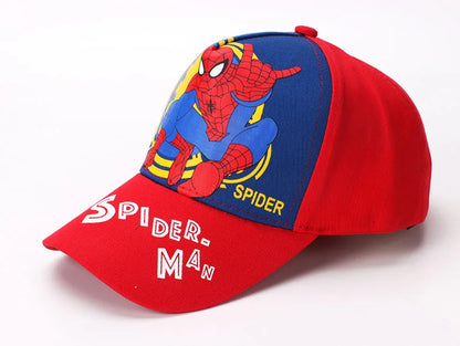 Marvel Anime Figure Spider-Man Cartoon Baseball Cap Cotton Polyester Peaked Cap Boy Girl Headwear Accessories Kids Birthday Gift