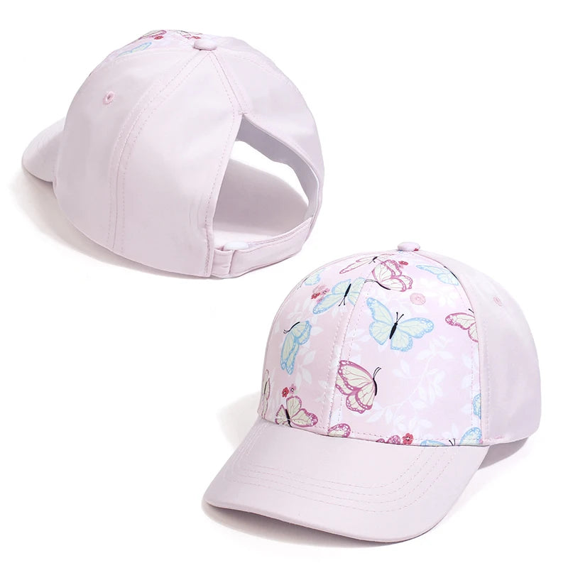 Fashion High Ponytail Kids Boy Hat Sun Hats Baseball Caps Solid Color Travel Caps Sun-proof Wide Brimmed Peaked Caps Hat