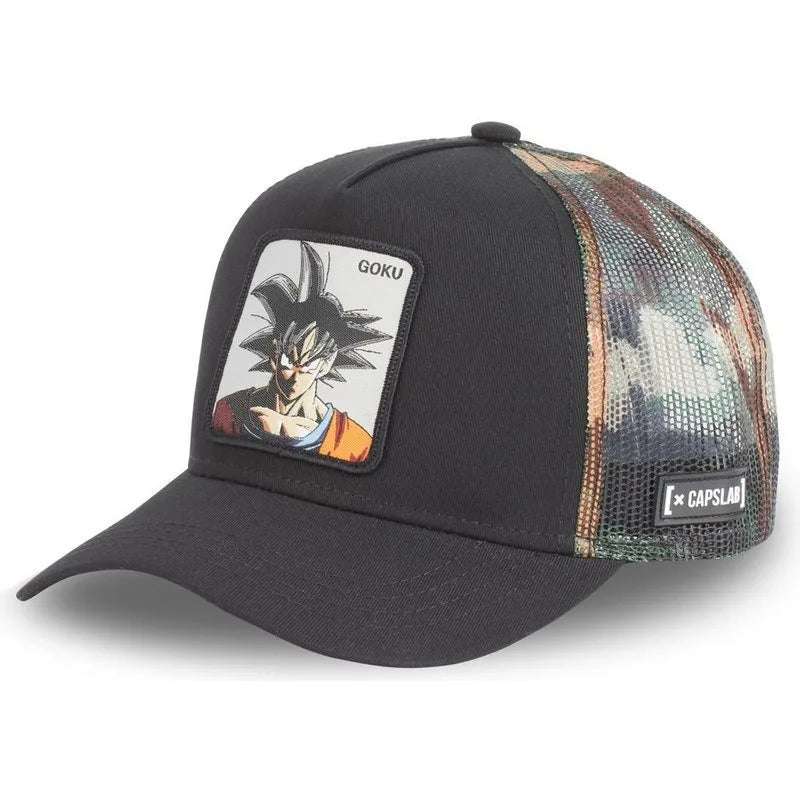New Dragon Ball Son Goku Cap Summer Travel Peaked Cap Men's Embroidery Hip-Hop Cap Style Sun Visor Adjustable Trucker Mesh Cap