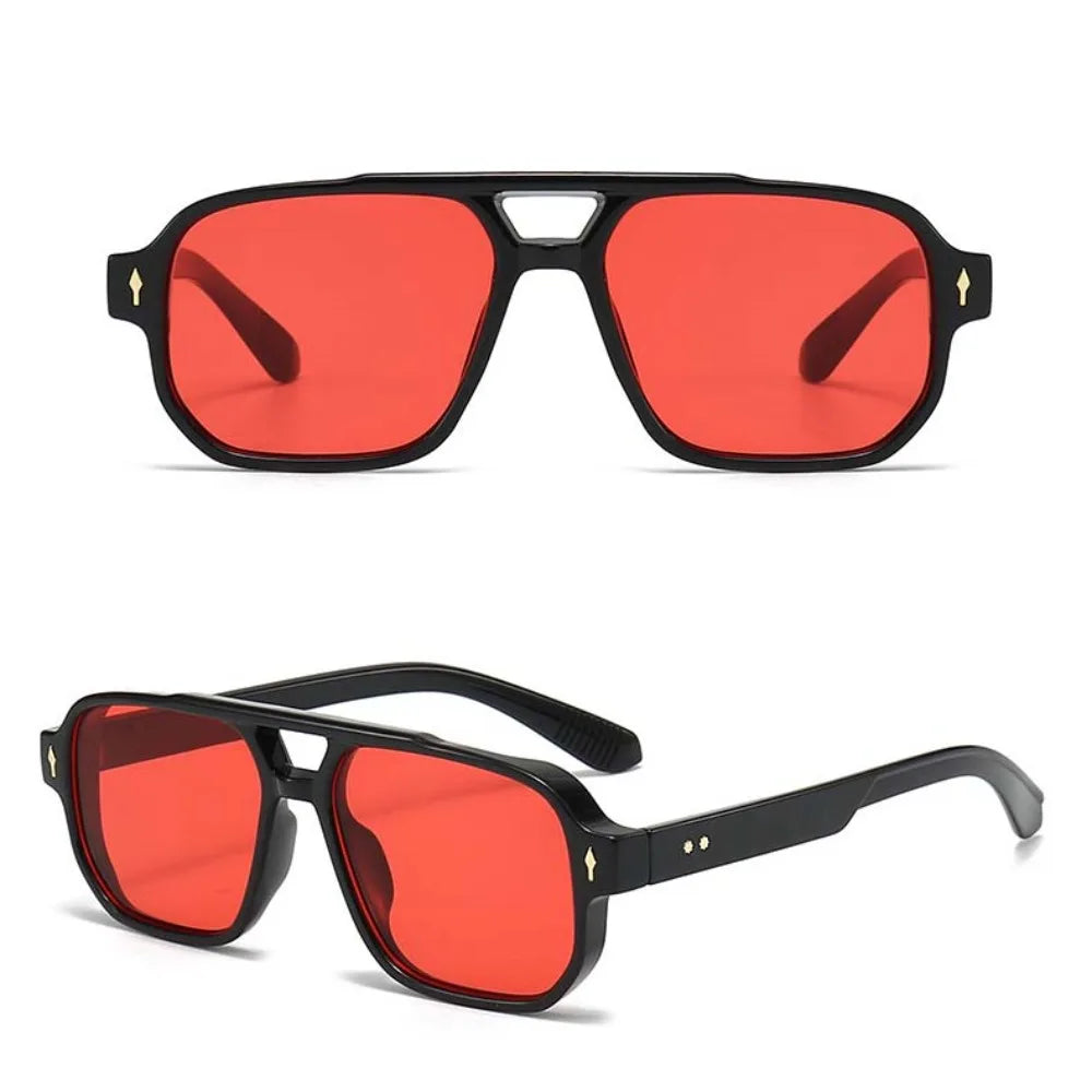 Retro Double Beam Sunnies HD Leopard Print Eyewear Unisex Polarized Sunglasses Waterproof Lightweight Anti-UV Glasses Outdoor