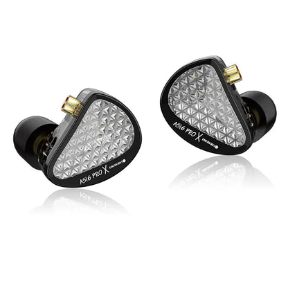 KZ AS16 PRO X HiFi In-Ear Monitor Earphones – 8 Balanced Armature Drivers Wired Headphones with Microphone
