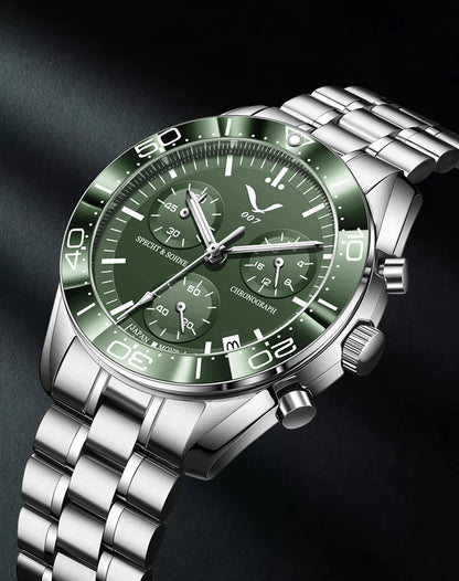 New 007 Specht&Sohne Sports Watches For Men Top Brand Luxury Steel Wrist Watch Fashion Japan VK68 Chronograph Relogio Masculino