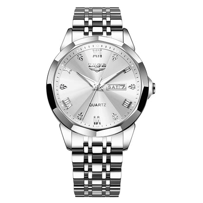 Montre-bracelet à quartz pour femme LIGE – Élégante et luxueuse, affichant la date et le jour de la semaine – Montre simple et étanche, idéale comme cadeau pour femme