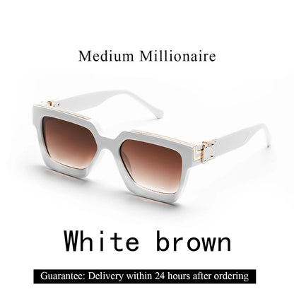 Ruiao Retro Black Millionaire Shades Luxury Sunglasses 2026 For Men Designer Famous Brand Square Sun Glasses Man Women Sunglass