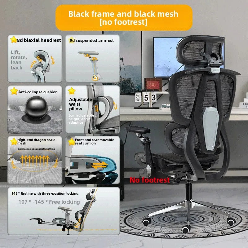 Przenośny minimalistyczny fotel ergonomiczny z podłokietnikiem 10D, fotel komputerowy, biurowy, do nauki i gamingowy Gravitysturdy and durable
