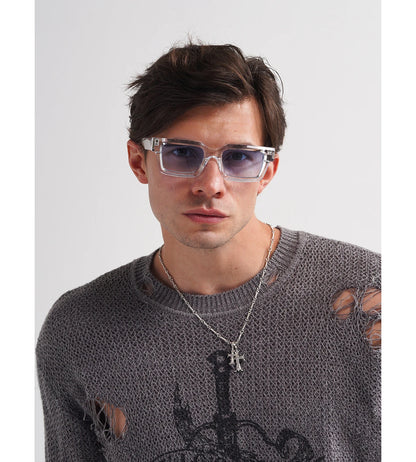 Ruiao 2026 retro black designer sunglasses vintage for women luxury square rectangular man UV400 Propionate insert pin eyewear