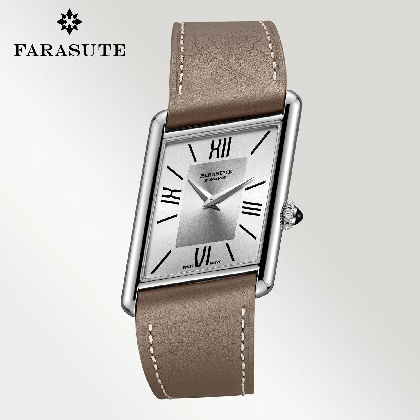 FARASUTE Luxury Square Sports Men's Watch Swiss Movement Waterproof Sapphire Glass Stainless Steel Quartz Wristwatch Male Reloj