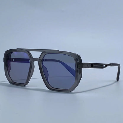 Polarized Square Sunglasses Men 2026 Luxury Vintage Double Bridge Gradient Lens Driving Shades Retro Flat Top Sun Glasses Male