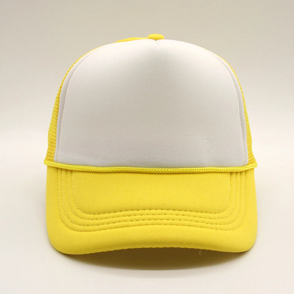 5 panel Trucker Caps Men Women Plain Blank Foam Mesh Baseball Cap With Rope Summer Breathable Outdoor Sport Sun Visor Hats