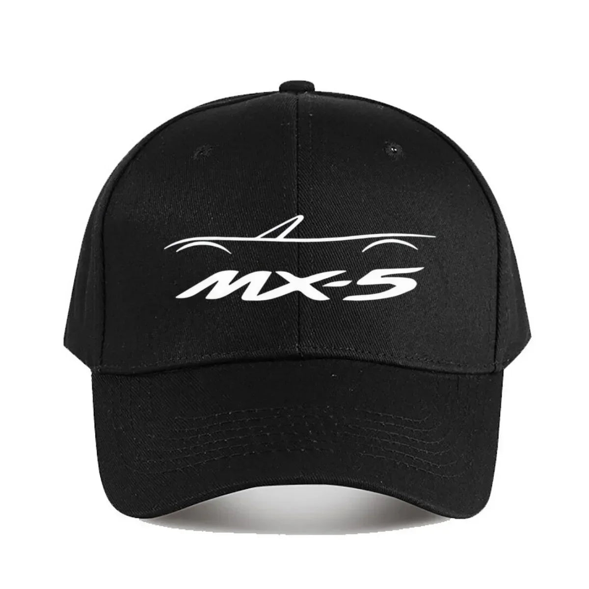 MX5 NA Baseball Cap for Men & Women - Stylish Black Polyester Hat with White Logo, Durable Outdoor Fishing & Casual Wear Cap
