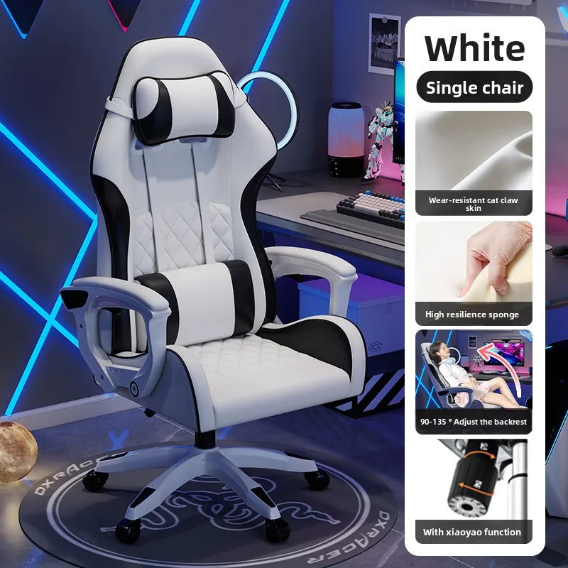 Muška e-sports stolica udobna je za dugotrajno sjedenje, računalna stolica može se nagnuti za opuštanje, naslon