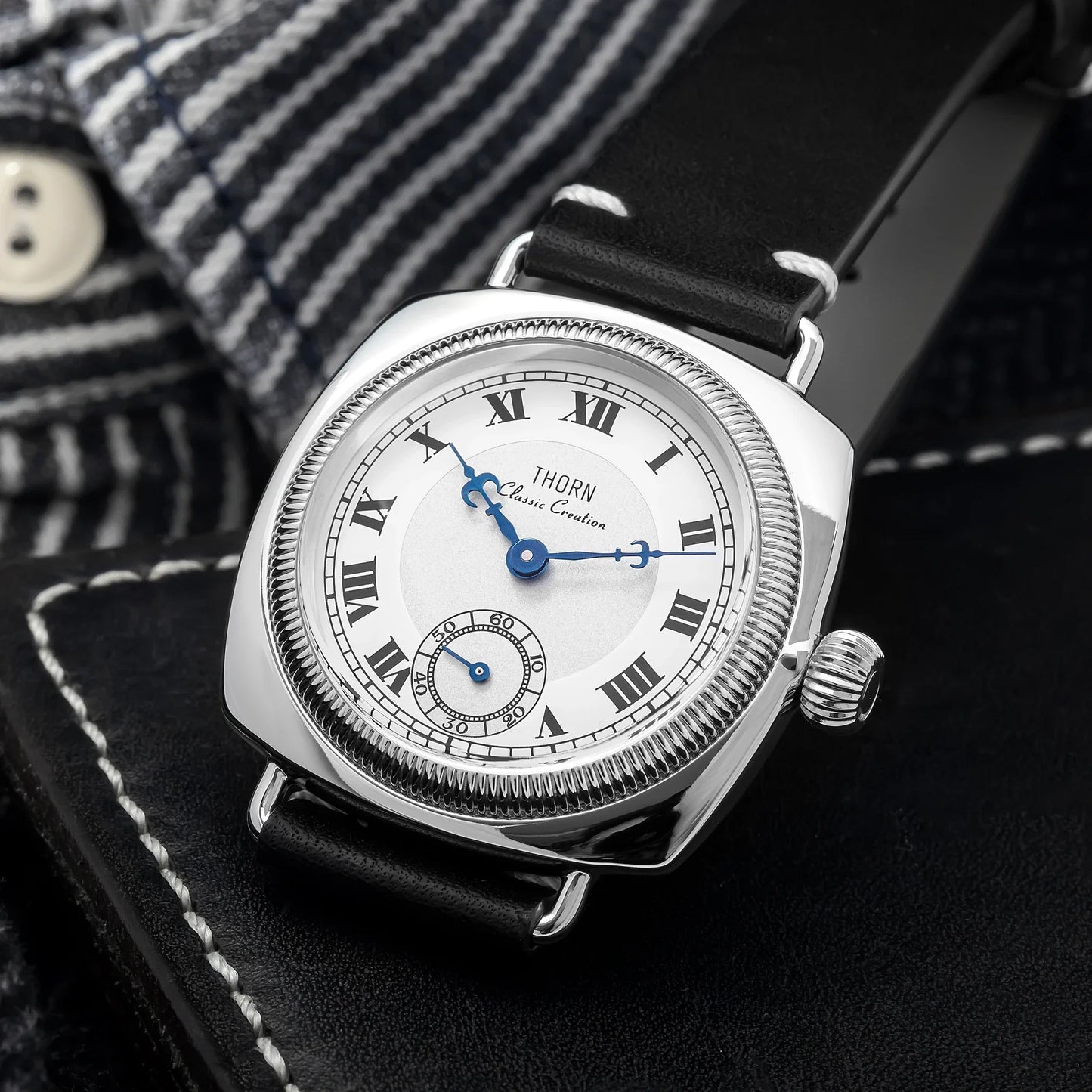 THORN  T002 Watch Tribute To Classic Oyster Style Antique Pillow Shaped Watch, Retro Watch, Men's and Women's Couple Watches