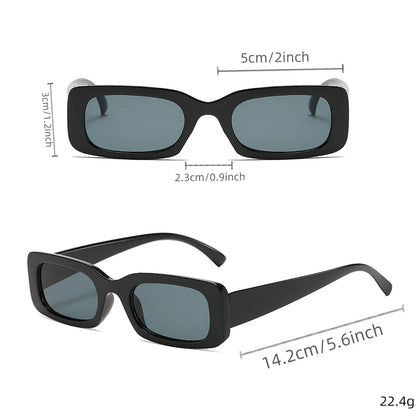 Black Square Sunglasses Men Rectangle Small Sun Glasses Male Retro Black Lens Driving Fishing Oculos UV400
