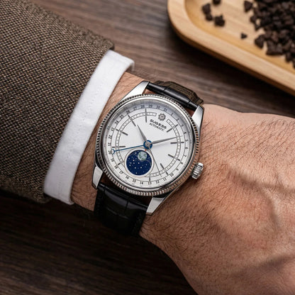 Sugess 40mm Watch of Men Moonphase Automatic ST2108 Movement Sapphire Crystal Mechanical Wristwatches Waterproof Date 2024 New