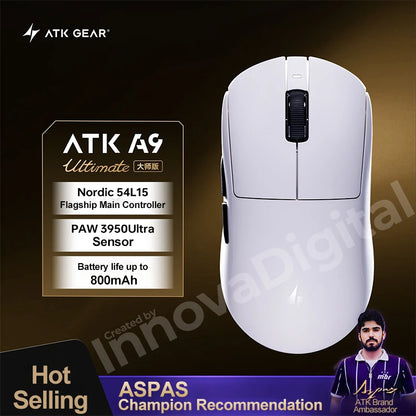 ATK Dragonfly A9 Ultimate Wireless Gaming Mouse A9 Air PAW3950 Ultra Lightweight Ergonomic E-sports Gamer FPS Mice CSGO A9 Ultra
