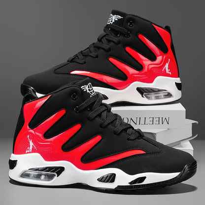 Chaussures de basketball montantes pour hommes, robustes et stables, baskets d'entraînement à lacets, unisexe, adaptées à la course, au sport, au basketball et à la marche. Cadeau idéal pour hommes, léger, confortable,