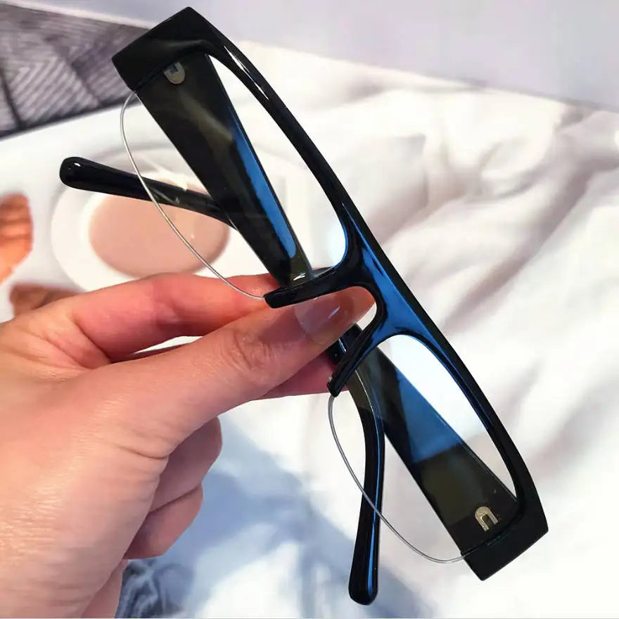 vintage small rectangle half frame black sunglasses for new fashion leopard gradient sun glasses ladies trendy driving eyewear