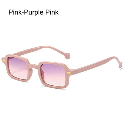 Fashion Square Sunglasses Women New Retro Rivets Decoration Glasses  Men Leopard Blue Sun Glasses Gradient Shades UV400