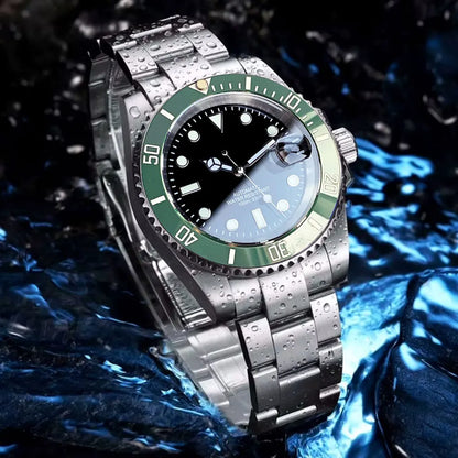 Reloj automático para hombre Miyota8215 resistente al agua 200m, reloj de buceo 40mm, movimiento mecánico, luminoso, correa Jubilee y hebilla Glide Lock