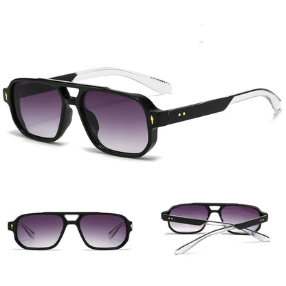 Retro Double Beam Sunnies HD Leopard Print Eyewear Unisex Polarized Sunglasses Waterproof Lightweight Anti-UV Glasses Outdoor