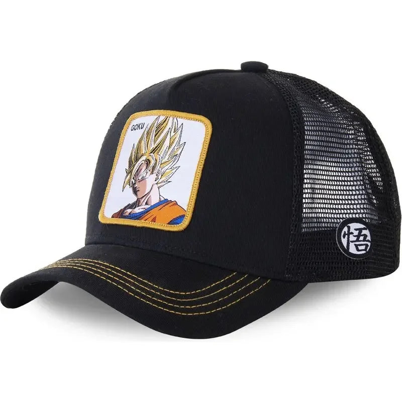 Son Goku Cap Baseball Cap Summer Travel Peaked Cap Men's Embroidery Hip-Hop Sun Visor Adjustable Trucker Mesh Cap