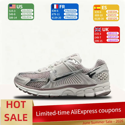 Nike Zoom Vomero 5 Bequeme, vielseitige, strapazierfähige und atmungsaktive Low-Top-Laufschuhe für Damen Silber HV6417-001