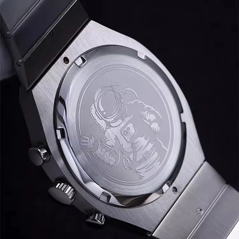 Hruodland New 2025 New 0S00 Retro Men's Quartz Chronograph Sapphire Stainless Steel Waterproof 5Bar Luminous C3 Men's Watch