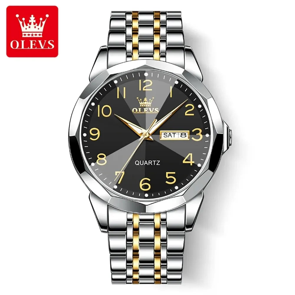 OLEVS 9970 muški sat – elegantan model s digitalnim brojčanikom, prikazom datuma i dana, vodootporan, luminescentan, kvarcni – originalni luksuzni sat