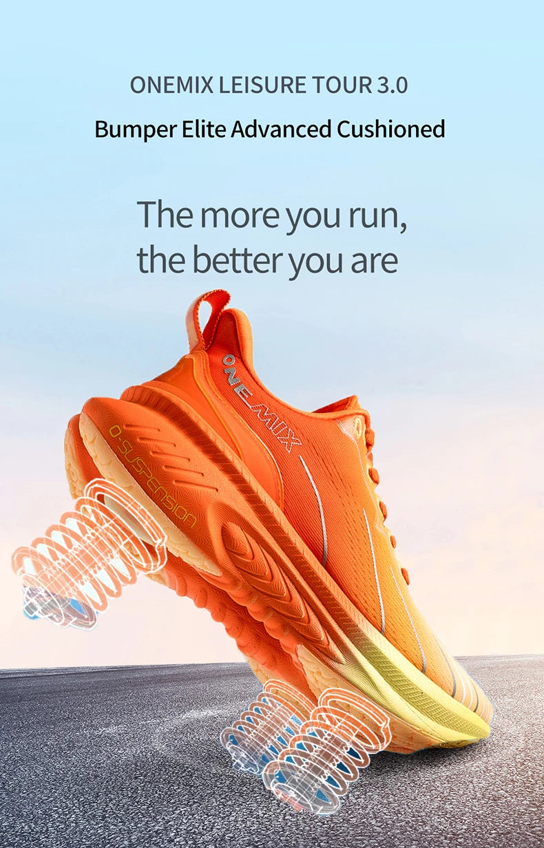 ONEMIX Nouvelles chaussures de course à amorti pour hommes, adaptées aux coureurs intensifs, à lacets, sportives, pour femmes, antidérapantes, d'extérieur, athlétiques, baskets pour hommes