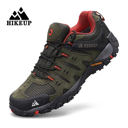 HIKEUP-Chaussures de randonnée en cuir suédé pour homme, baskets d'extérieur résistantes à l'usure, trekking, marche, chasse