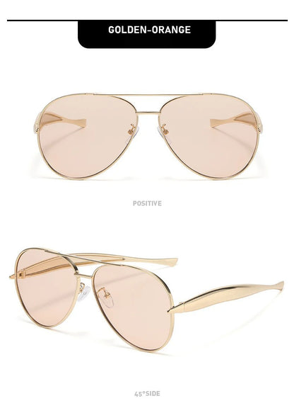 High-end Quality Metal Sunglasses - Fashionable, Retro Pilot-style Sunglasses - Uv-protective Sun Glasses - 7508