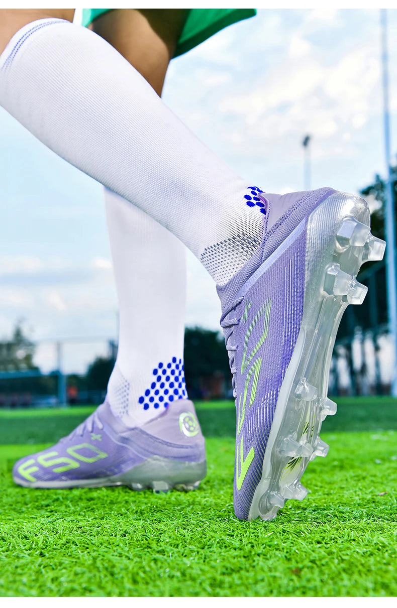 Nouvelles chaussures de football pour hommes, crampons antidérapants pour terrain en herbe, chaussures de football montantes de haute qualité, baskets de futsal, chaussures d'intérieur, chaussures d'extérieur, meilleures