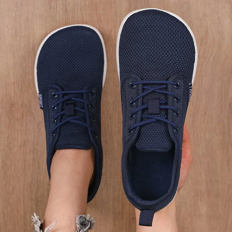 Atmungsaktive Sommer-Flachschuhe für Damen, leichte Mesh-Schuhe, bequeme Wanderschuhe, Herren-Schuhe für breite Füße, weiche Sohle, Freizeitkleidung, Barfuß