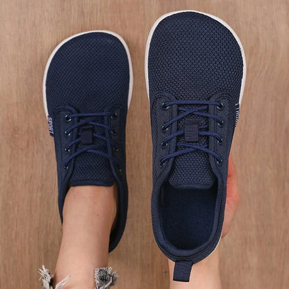 Atmungsaktive Sommer-Flachschuhe für Damen, leichte Mesh-Schuhe, bequeme Wanderschuhe, Herren-Schuhe für breite Füße, weiche Sohle, Freizeitkleidung, Barfuß