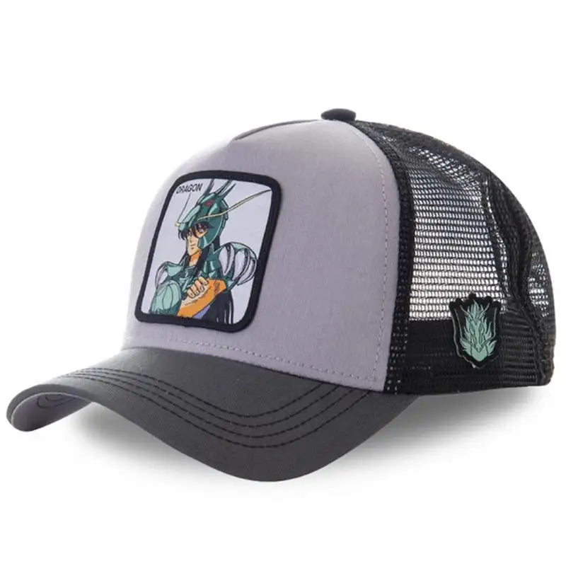 Anime Saint Seiya Cotton Baseball Cap Adjustable Men Women Hip Hop Mesh Trucker Mesh Summer Sun Shading Breathability Cap Hat